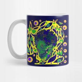 the death and the butterfly in dark, ecopop pattern Mug